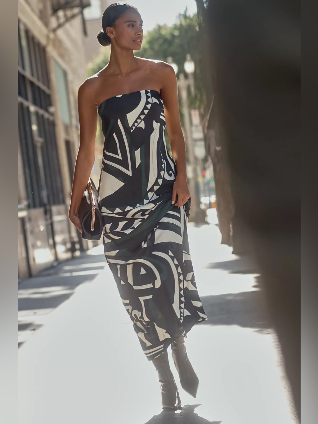 Anthropologie Fleur Strapless Satin Maxi Slip Dress Size Xs